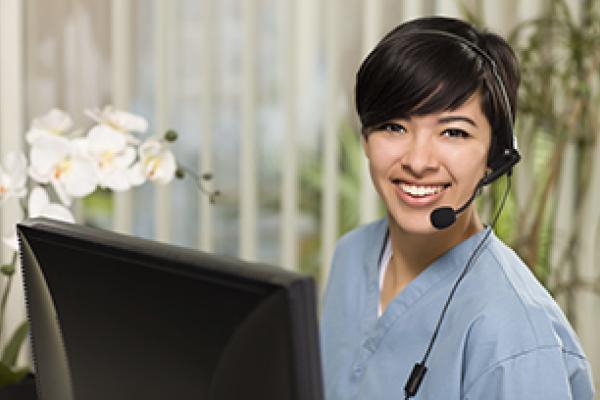 Careline operator on a call