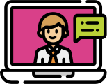 icon of doctor in laptop screen